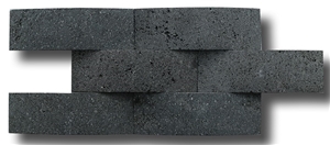Bali Black Lavastone Wall Cladding Ledge Panels