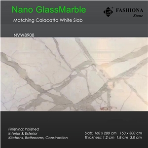 Artificial Calacatta Nano Glass Marble Slab