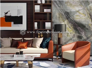 Hot Sale Peacock Green Marble Tiles for Steps