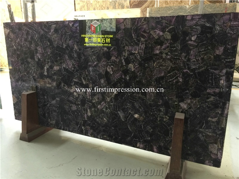 Lilac Crystal Simeprecious Stone,Gemstone Slabs