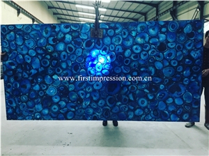 Luxury Blue Agate Stone,Gemstone Slabs for Wall