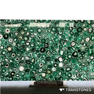 Backlit Green Natural Slab for Home Wall Decors