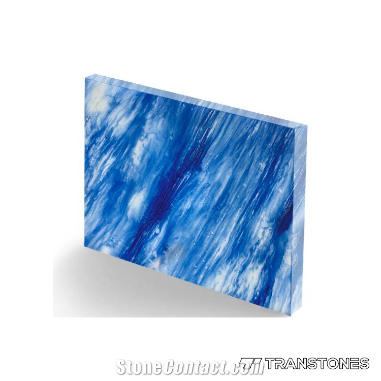 Blue Faux Alabaster Sheet for Table Top