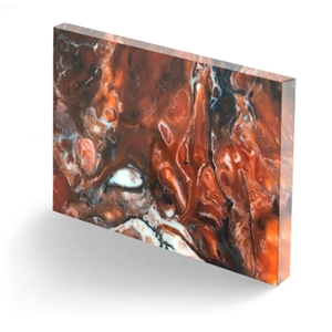 Brown Color Translucent Faux Alabaster Sheet