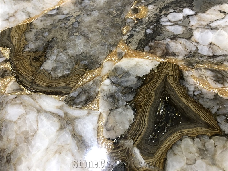 Crystallized Onyx Stone Artificial Wall Tiles