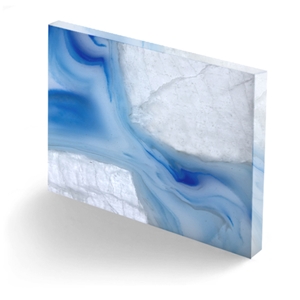 Faux Backlit Bule Color Alabaster Sheet for Wall