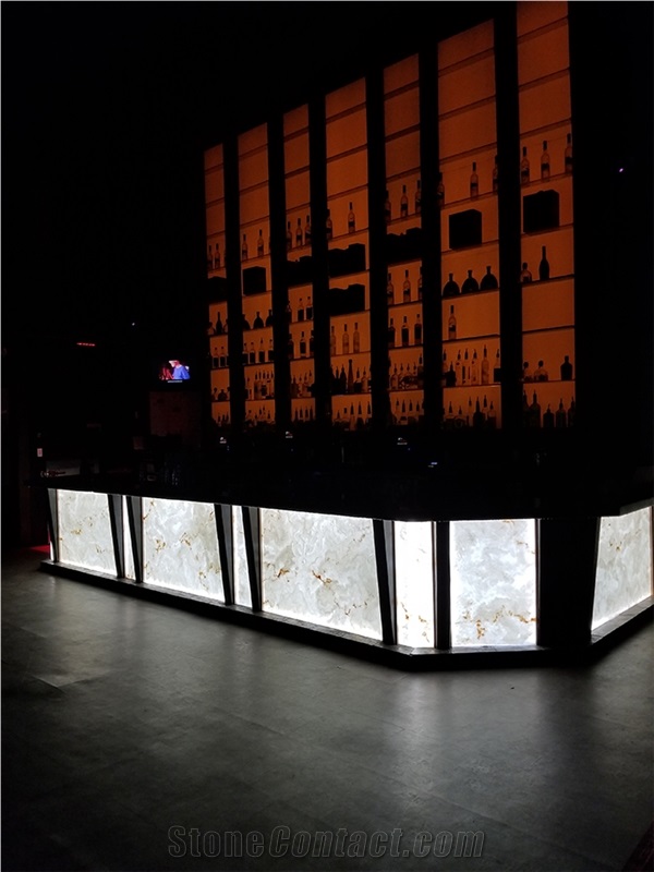 Faux Stone Bar Top, White Artificial Stone Commercial Translucent Countertop