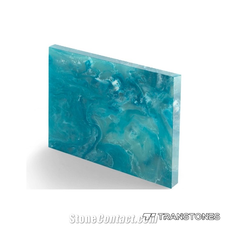 High Gloss Sky Blue Alabaster Acrylic Sheet