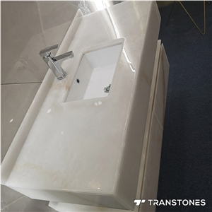 Polished Translucent White Faux Onyx Vanity Top