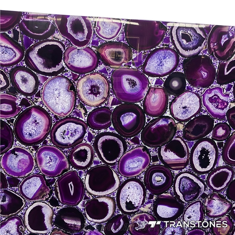 Purple Real Onyx Slab Backlit Agate for Home Decor