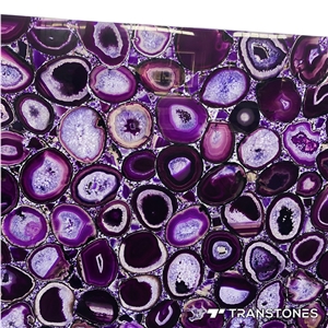 Purple Real Onyx Slab Backlit Agate for Home Decor