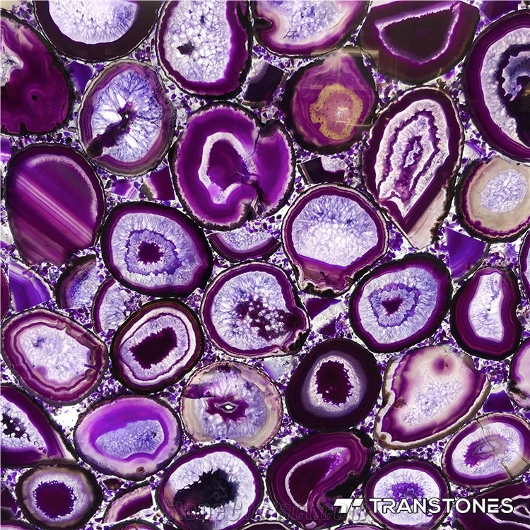Purple Real Onyx Slab Backlit Agate for Home Decor