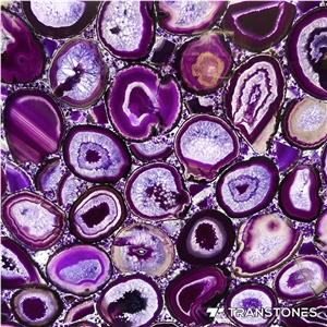 Purple Real Onyx Slab Backlit Agate for Home Decor
