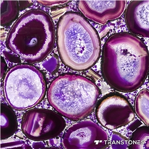 Purple Real Onyx Slab Backlit Agate for Home Decor