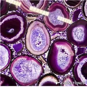 Purple Real Onyx Slab Backlit Agate for Home Decor