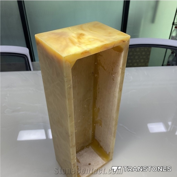Translucent Polished Yellow Faux Onyx Lighting Box