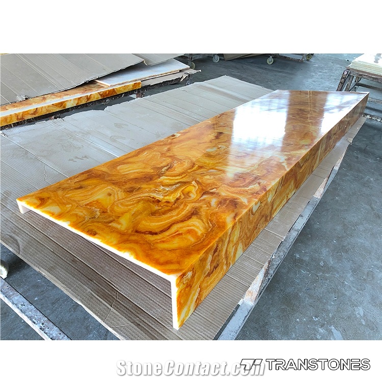 Transtones Yellow Faux Alabaster Sheet for Bar Counter