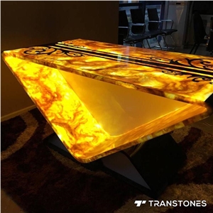 Transtones Yellow Faux Alabaster Sheet for Bar Counter