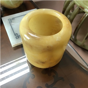 Yellow Faux Onyx Stone Customized Counter for Home Deco