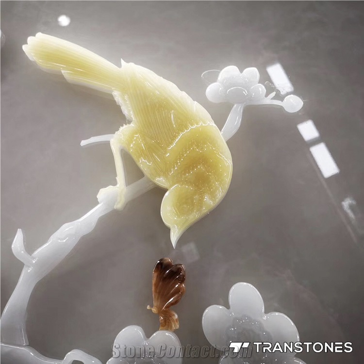 Yellow Faux Onyx Stone Customized Counter for Home Deco