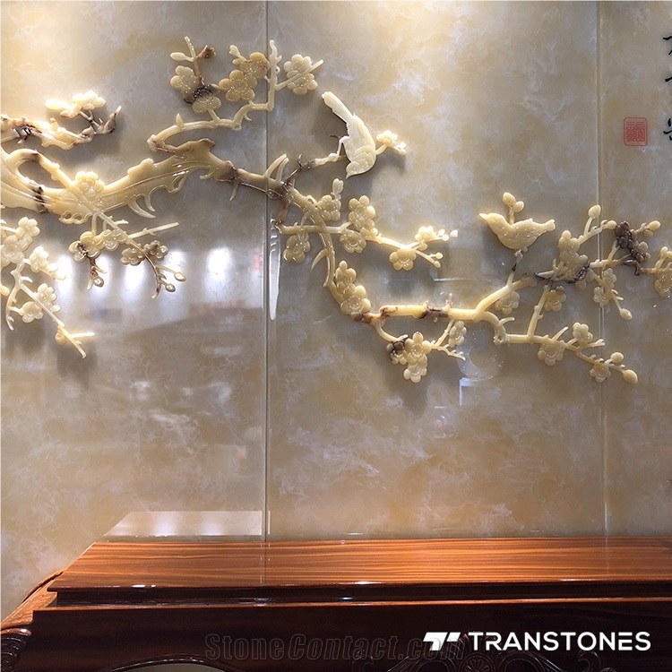 Yellow Faux Onyx Stone Customized Counter for Home Deco