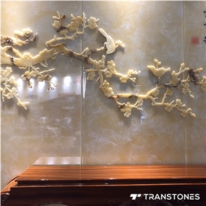 Yellow Faux Onyx Stone Customized Counter for Home Deco