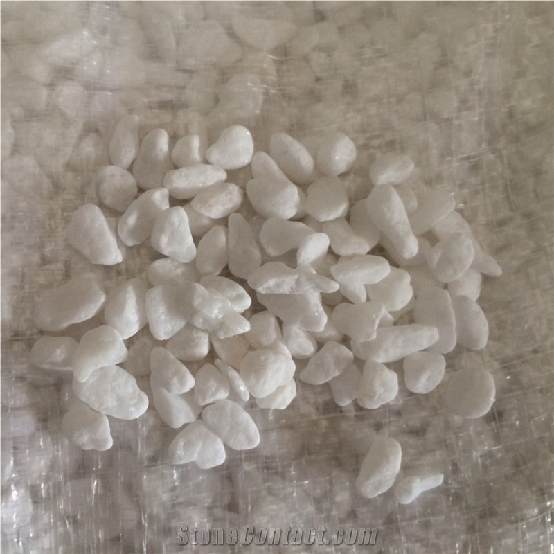 Snow White Pebble Stone Decorative Stone