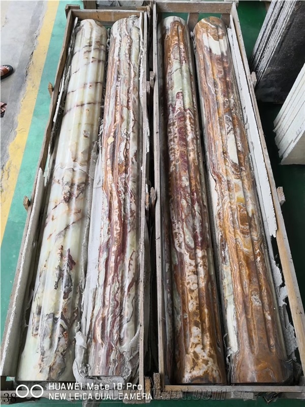 Ancient Greey Onyx Carved Hollow Roman Column