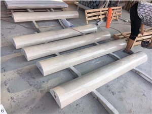 Beige Marble Stone Column Pillars Capital Bases