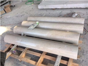 Beige Marble Stone Column Pillars Capital Bases