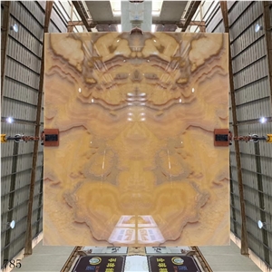 Beige Onice Onyx Pina Slab Bathroom Vantiy Wall
