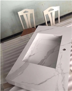 Bianco Calacatta White Marble Vanity Countertop