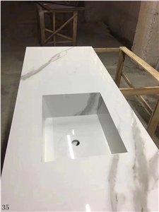 Bianco Calacatta White Marble Vanity Countertop