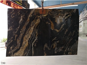 Black Swan Cosmic Black Cosmos Granite Slab Tile
