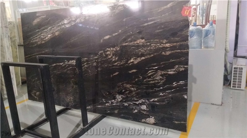 Black Swan Cosmic Black Cosmos Granite Slab Tile
