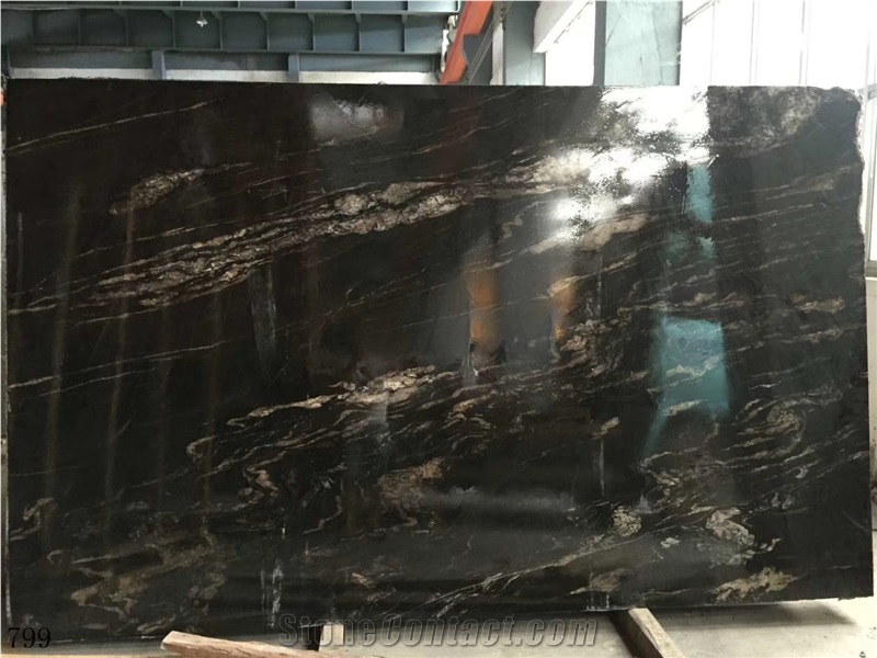 Black Swan Cosmic Black Cosmos Granite Slab Tile