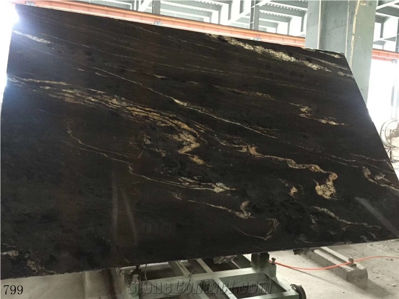 Black Swan Cosmic Black Cosmos Granite Slab Tile
