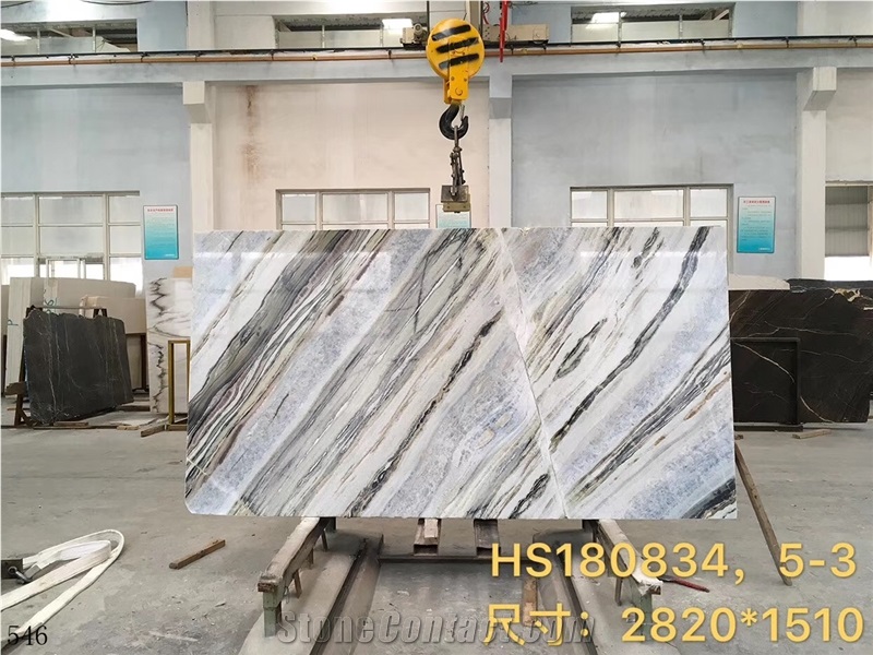 China Changbai Blue Jade Marble Danube Slab Tile