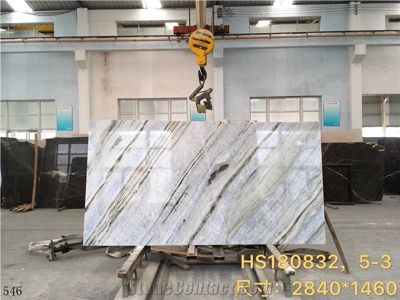 China Changbai Blue Jade Marble Danube Slab Tile