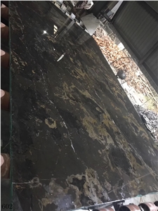 China Nero Marfilia Portoro Black Marble Slab Tile