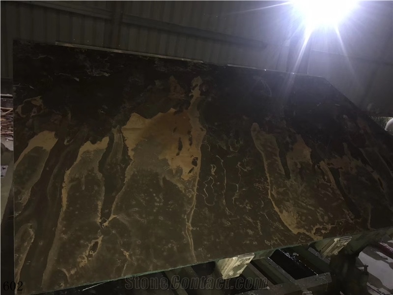 China Nero Marfilia Portoro Black Marble Slab Tile