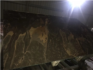 China Nero Marfilia Portoro Black Marble Slab Tile