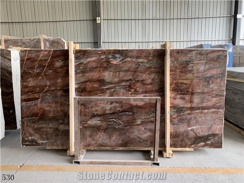 China Red Louis Black Agate Marble Slab Tile Floor