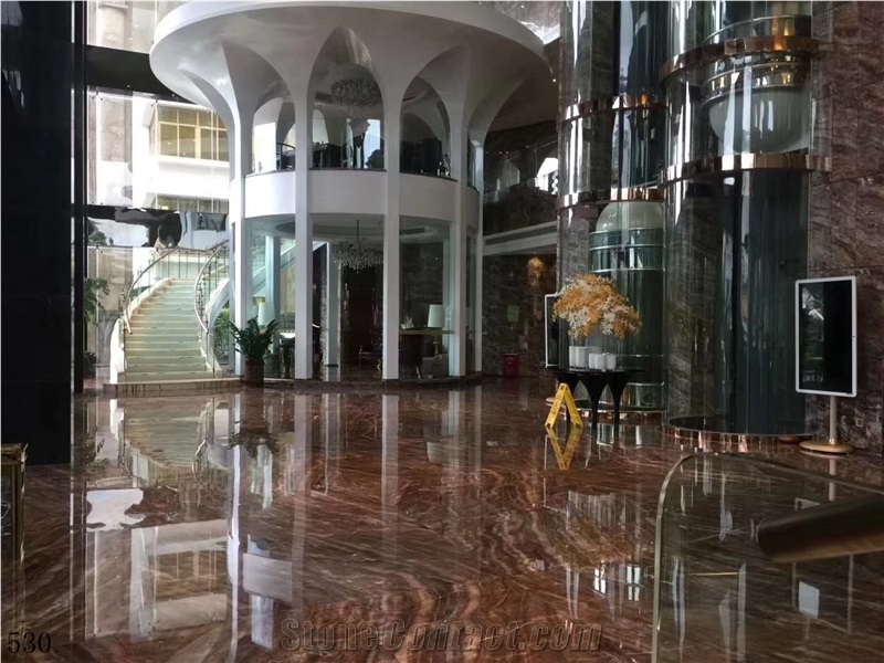 China Red Louis Black Agate Marble Slab Tile Floor