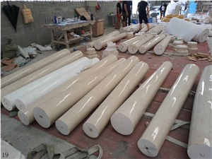 China White Marble Stone Column Capital Base Tops