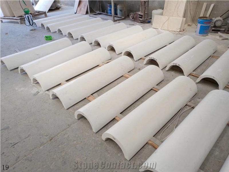 China White Marble Stone Column Capital Base Tops