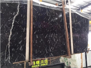Deep Sea Marble Fossil Black Seashell Flower Slab