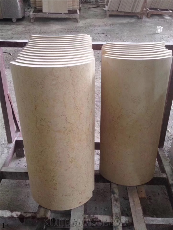 Galala a Beige Marble Column Pillars Pedestal