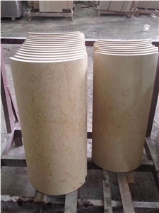 Galala a Beige Marble Column Pillars Pedestal