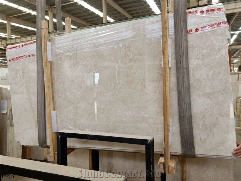 Golden Lotus Beige Cream Marble Stone Slab Tile